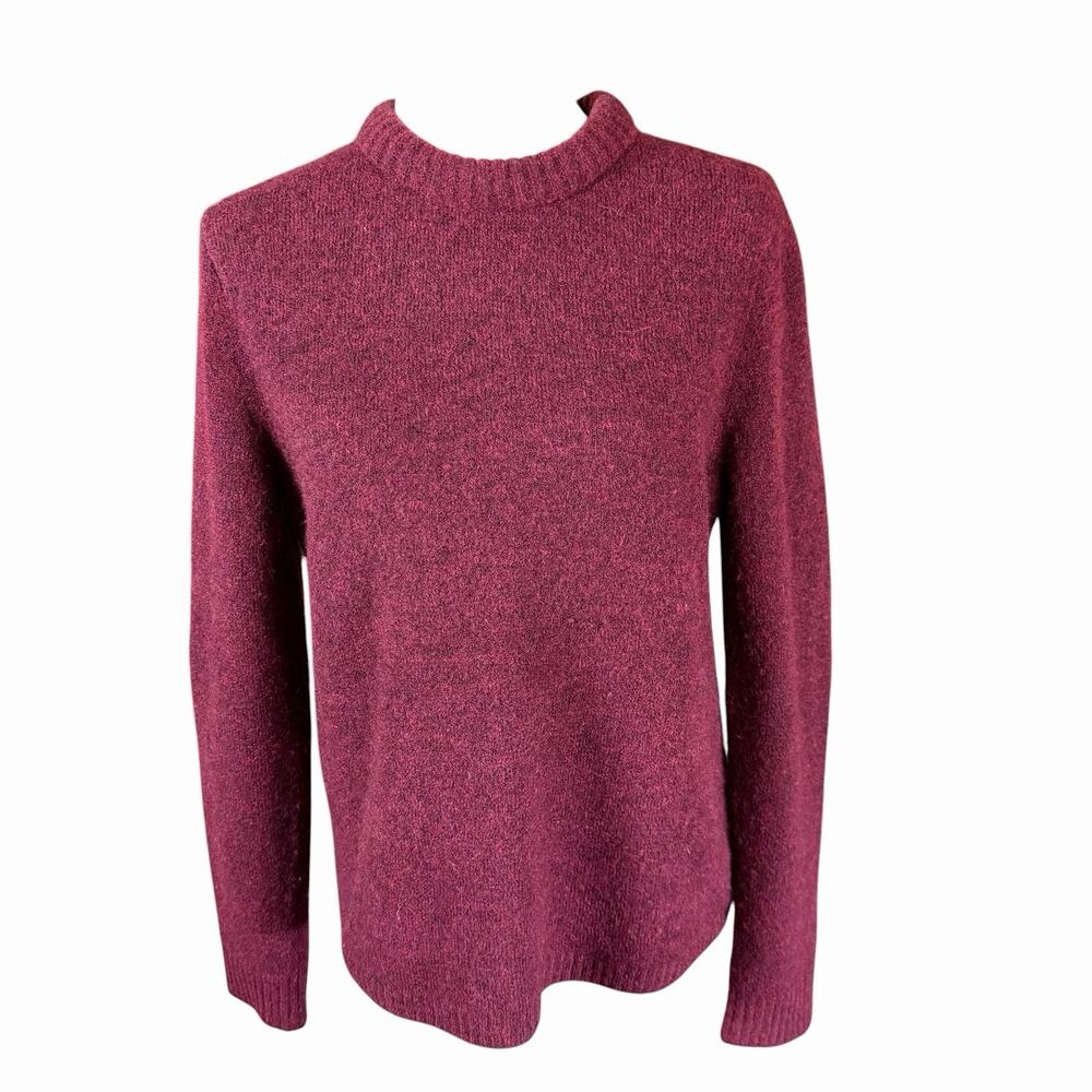 Jenni Kayne Womens Alpaca Wool Blend Sweater Burgundy S Cabincore Dark academia